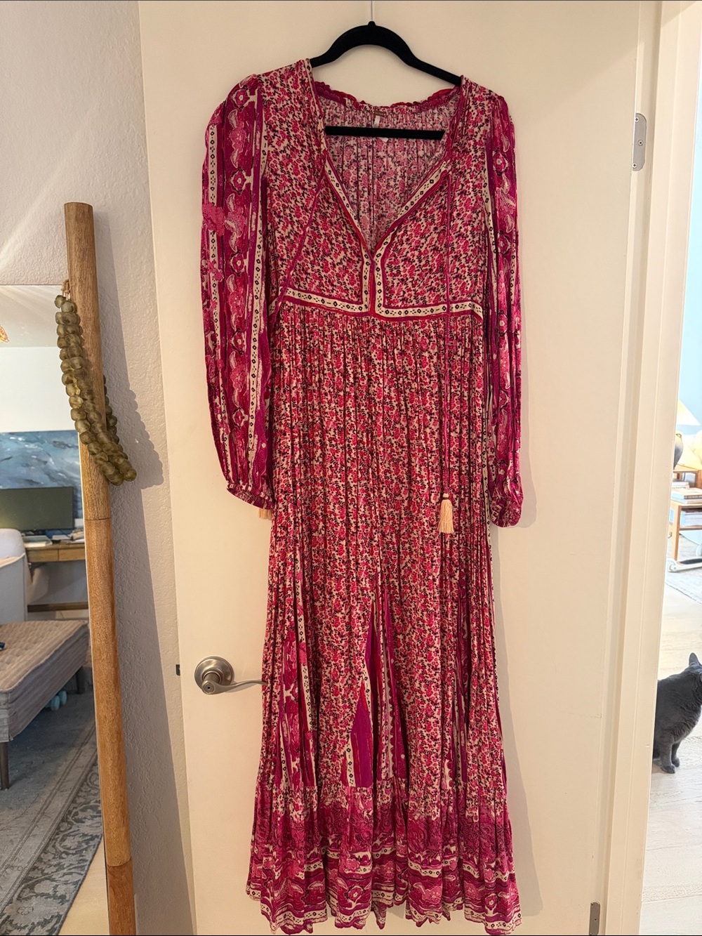 Free People Fuchsia Floral Boho Maxi Dress